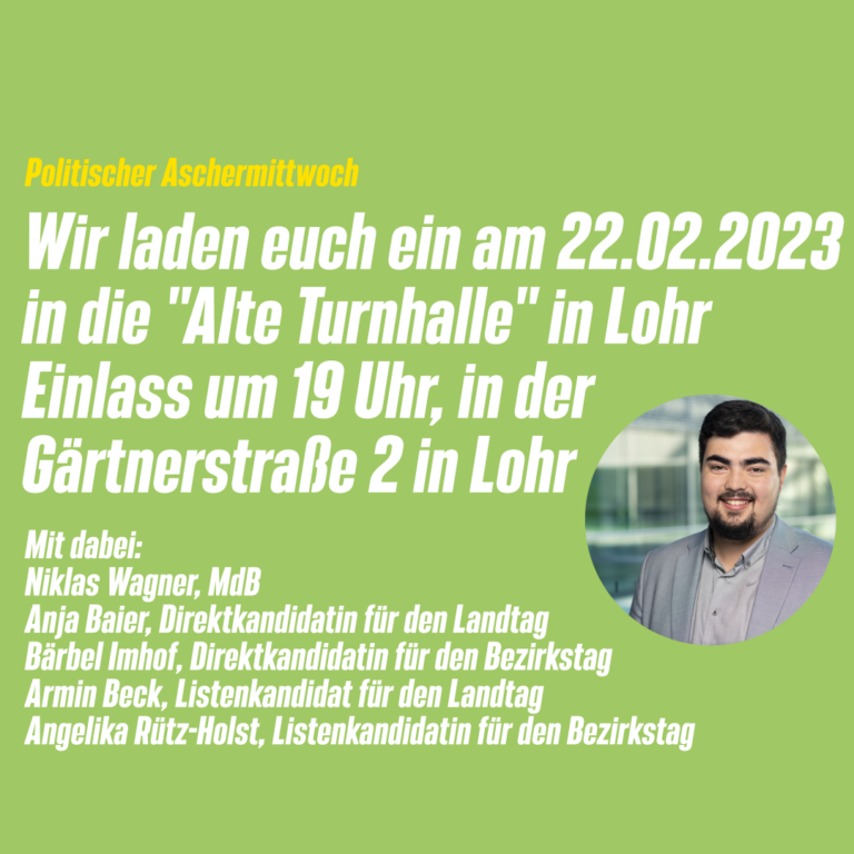 Politischer Aschermittwoch mit Niklas Wagener MdB in Lohr a. Main