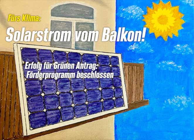 Grüner Antrag genehmigt: Förderung für Balkonsolaranlagen in Aschaffenburg