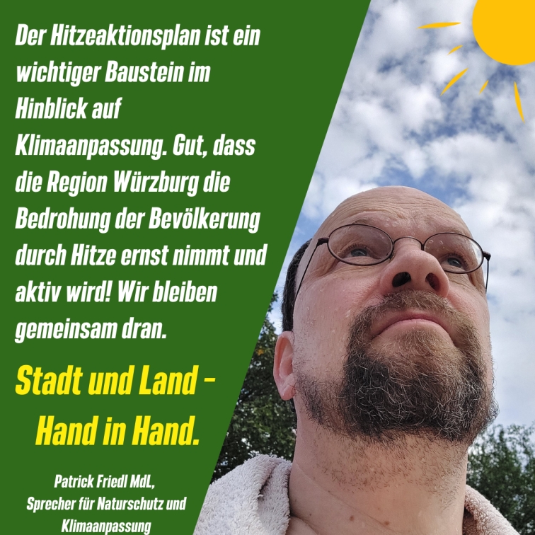 Nationaler Hitzeschutzplan / Stellungnahme von Patrick Friedl zu Äußerungen des Bayerischen Gesundheitsministers Holetschek: „Bayern hinkt beim Hitzeschutz meilenweit hinterher“