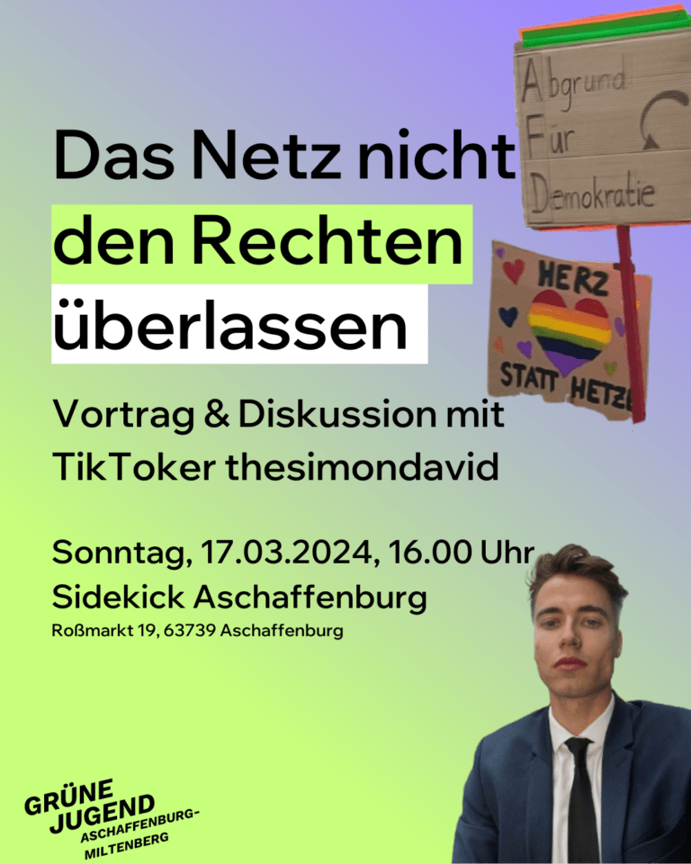 GJ Aschaffenburg-Miltenberg: „Das Netz nicht den Rechten überlassen“ mit TikToker thesimondavid