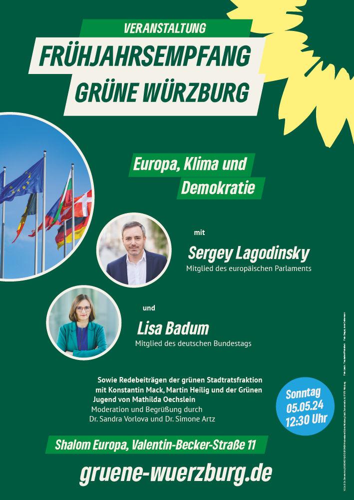 GRÜNE Würzburg-Stadt: Frühjahrsempfang mit Sergey Lagodinsky MdEP & Lisa Badum