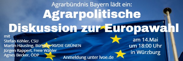 Podiumsdiskussion zur Europawahl mit Martin Häusling (MdEP, Grüne) und Stefan Köhler (CSU)
