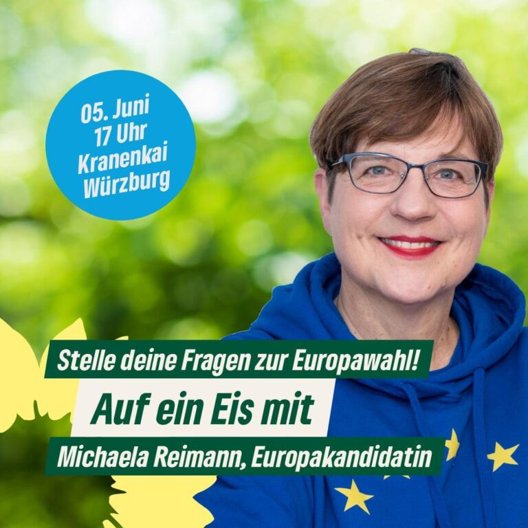 GRÜNE Würzburg: Auf ein Eis zur Europawahl mit Michaela Reimann, Europakandidatin
