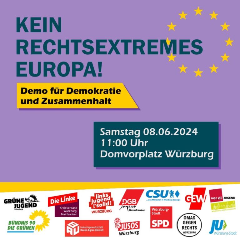 Demo für Demokratie und Zusammenhalt in Würzburg