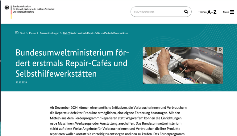 Bund fördert erstmals Repair-Cafés