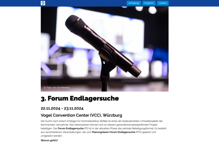 Forum Endlagersuche am 22./23.11. in Würzburg