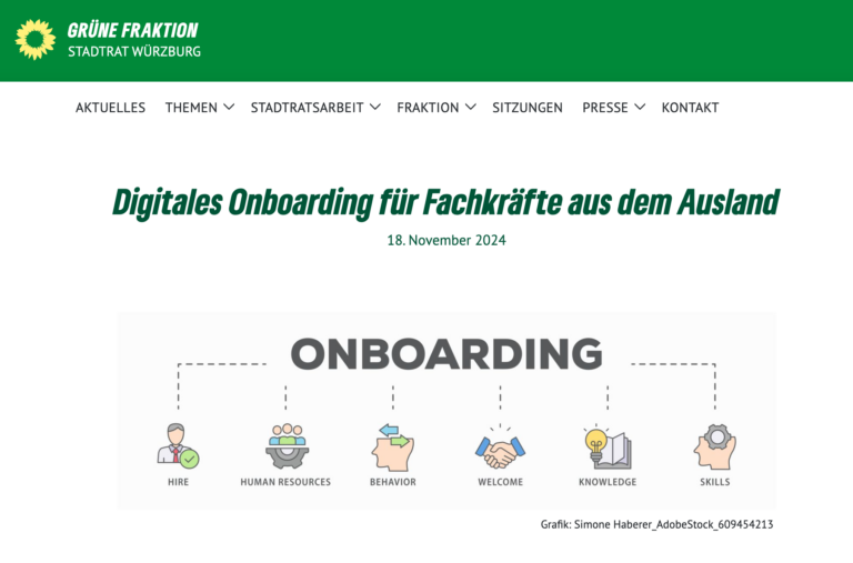 Erfolgreicher Antrag aus Würzburg: Antrag für „Digitales Onboarding“ wird umgesetzt!